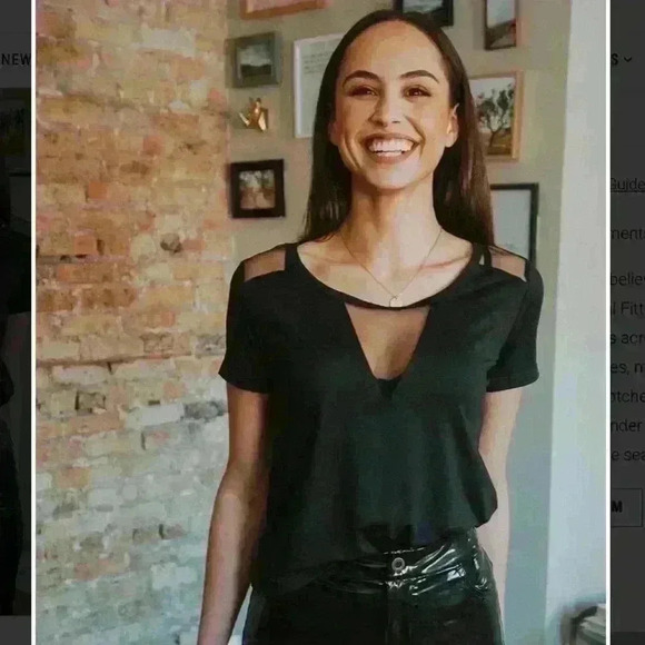 Mesh Detail Fitted Tee - Picture 1 of 4